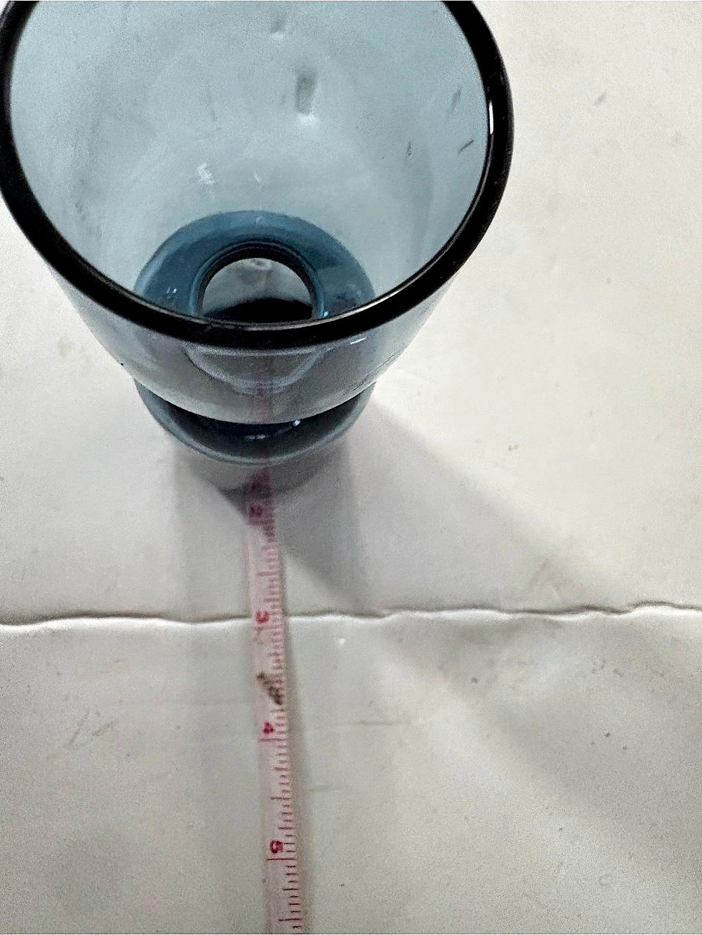 Blue Glass Hourglass Vase - Picture 6 of 6